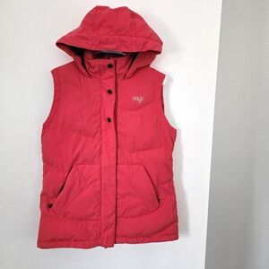 Orage Snowboarding Ski Hooded Vest Waterproof Coral Winter Sports Medium